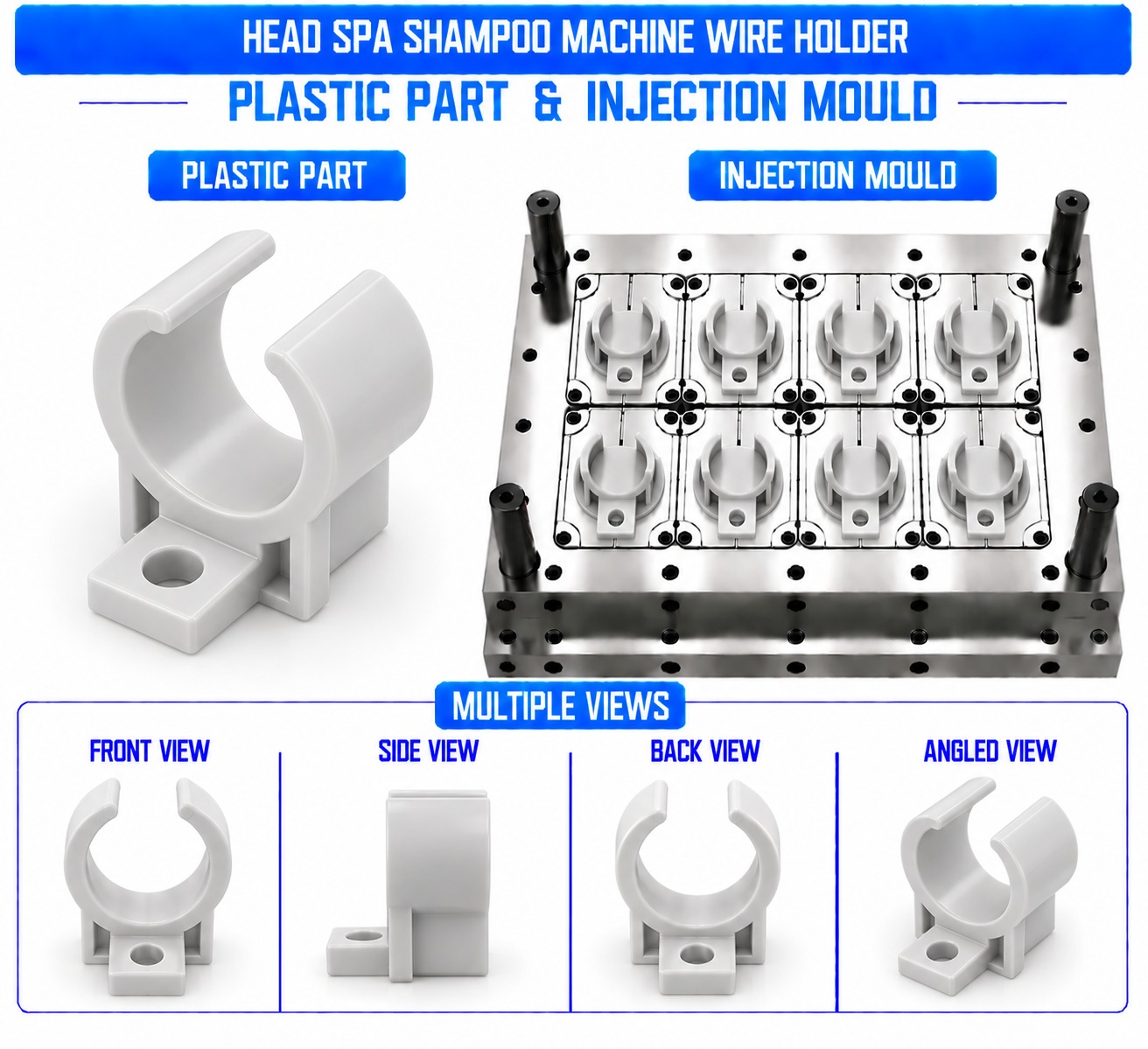 Head Spa Shampoo Machine Plastic Wire Holder Mould and Moulding Services